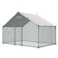 Metal Chicken Coop 9.8x6.5ft Large Walk-in Hen House with Cover Lock