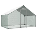 Metal Chicken Coop 9.8x6.5ft Large Walk-in Hen House with Cover Lock