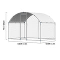 Metal Chicken Coop, 9.8x6.5x6.5ft Large Walk-in Chicken Runs with Cover, Doom Roof Hen House Enclosure with Security Lock, Outdoor Duck Rabbit Cage Poultry Pen for Backyard, Farm, Yard