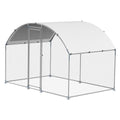 Metal Chicken Coop, 9.8x6.5x6.5ft Large Walk-in Chicken Runs with Cover, Doom Roof Hen House Enclosure with Security Lock, Outdoor Duck Rabbit Cage Poultry Pen for Backyard, Farm, Yard