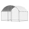 VEVOR Metal Chicken Coop 9.8x6.5ft Walk-in Dome Roof Hen House Duck Rabbit