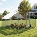 Metal Chicken Coop 9.8x13.1x6.5ft Walk-in Hen House Duck Rabbit Cage