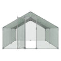 Metal Chicken Coop 9.8x13.1x6.5ft Walk-in Hen House Duck Rabbit Cage