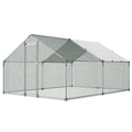 Metal Chicken Coop 9.8x13.1x6.5ft Walk-in Hen House Duck Rabbit Cage