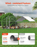 Metal Chicken Coop 9.8x19.6x6.5ft Walk-in Run Spire Roof