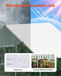 Metal Chicken Coop 9.8x19.6x6.5ft Walk-in Run Spire Roof