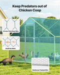 Metal Chicken Coop 9.8x26.2x6.5ft Walk-In Hen House Duck Rabbit