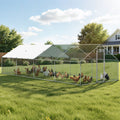 Metal Chicken Coop 9.8x26.2x6.5ft Walk-In Hen House Duck Rabbit