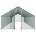 Metal Chicken Coop 9.8x26.2x6.5ft Walk-In Hen House Duck Rabbit
