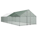 Metal Chicken Coop 9.8x26.2x6.5ft Walk-In Hen House Duck Rabbit