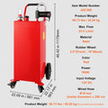 30 Gallon Fuel Caddy Portable Storage Tank 23.5 L/min with 180W Pump