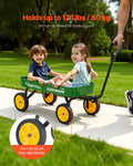 Pull-Along Wagon Kids 101cm All-Terrain 80kg Green Handle Utility
