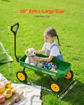 Pull-Along Wagon Kids 101cm All-Terrain 80kg Green Handle Utility