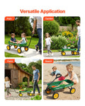 Pull-Along Wagon Kids 101cm All-Terrain 80kg Green Handle Utility