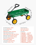 Pull-Along Wagon Kids 101cm All-Terrain 80kg Green Handle Utility