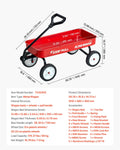 Pull-Along Wagon 101cm Red Kids Toddler 80kg All-Terrain