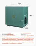 Cat Litter Box Enclosure 80cm Wooden Hidden Cabinet Double Door