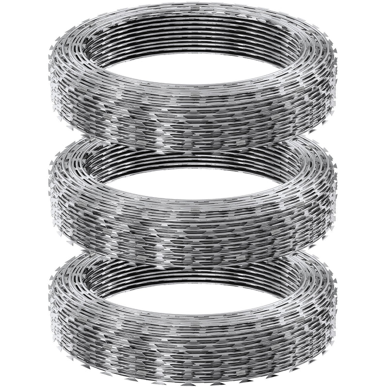 Razor Wire 147ft 3 Rolls Double Spiral Barbed Wire Fencing