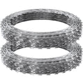 Razor Wire 98ft Galvanized Barbed Fencing 2 Rolls Garden