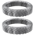Razor Wire 2 Rolls 98ft Double Spiral Galvanized Barbed Fencing