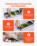 Vegetable Chopper 3 Blade Stainless Steel Onion Slicer Dicer