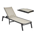 Outdoor Chaise Lounge Chair 181kg Foldable 5 Position Aluminum Pool