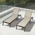 Outdoor Chaise Lounge Chair 181kg Foldable 5 Position Aluminum Pool