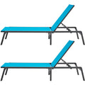 Chaise Lounge Chair Outdoor 5-Position Adjustable 2PC Set