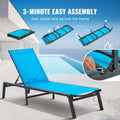 Chaise Lounge Chair Outdoor 5-Position Adjustable 2PC Set