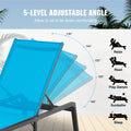Chaise Lounge Chair Outdoor 5-Position Adjustable 2PC Set