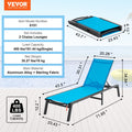 Chaise Lounge Chair Outdoor 5-Position Adjustable 2PC Set