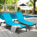Chaise Lounge Chair Outdoor 5-Position Adjustable 2PC Set