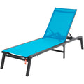 Chaise Lounge Chair Outdoor 5-Position Adjustable 2PC Set