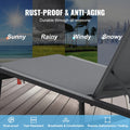 Aluminum Chaise Lounge 5-Position Adjustable Folding Pool Chair Dark Grey