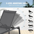 Chaise Lounge Chair Outdoor Patio Lounge Chair Adjustable 5-Position 2 pcs