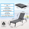 Chaise Lounge Chair Outdoor Patio Lounge Chair Adjustable 5-Position 2 pcs