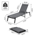 Chaise Lounge Chair Outdoor Patio Lounge Chair Adjustable 5-Position 2 pcs