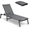 Chaise Lounge Chair Outdoor Patio Lounge Chair Adjustable 5-Position 2 pcs