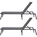 VEVOR Outdoor Chaise Lounge Chair 5-Position Adjustable 2 Pack