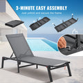 VEVOR Outdoor Chaise Lounge Chair 5-Position Adjustable 2 Pack
