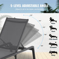 VEVOR Outdoor Chaise Lounge Chair 5-Position Adjustable 2 Pack