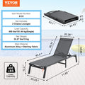 VEVOR Outdoor Chaise Lounge Chair 5-Position Adjustable 2 Pack