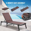 Outdoor Chaise Lounge Chair 5-Position Adjustable 2pc Set