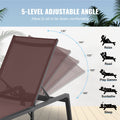 Outdoor Chaise Lounge Chair 5-Position Adjustable 2pc Set