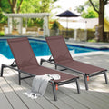 Outdoor Chaise Lounge Chair 5-Position Adjustable 2pc Set