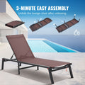 Chaise Lounge Chair Outdoor Patio Lounge Chair with Adjustable 5-Position