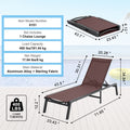 Chaise Lounge Chair Outdoor Patio Lounge Chair with Adjustable 5-Position