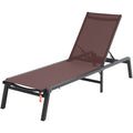 Outdoor Chaise Lounge Chair 5-Position Adjustable Patio