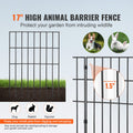 Garden Fence, No Dig Fence 44(H)x33(L)cm Animal Barrier Fence, Underground Decorative Garden Fencing with 3.81 cm Spike Spacing, Metal Dog Fence for the Yard and Outdoor Patio, 28 Pack