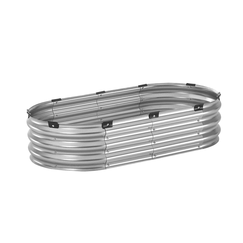 Galvanized Raised Garden Bed 4x2x1ft Metal Planter Box Silver